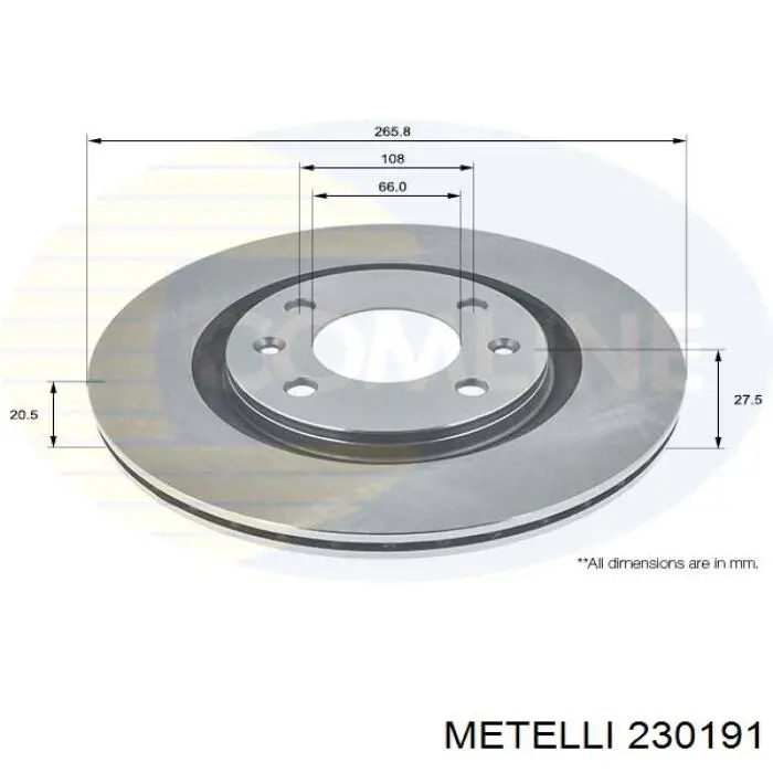 Купить 230191 Metelli Ротор тормозной