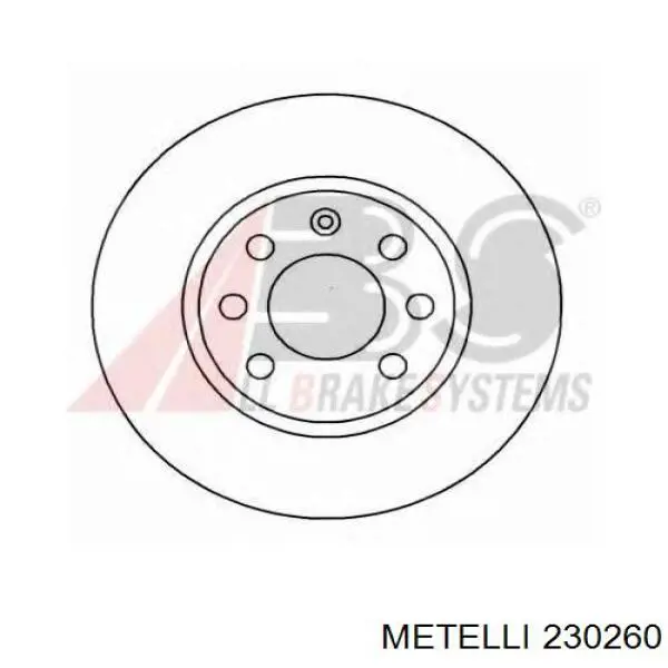 Передние тормозные диски 230260 Metelli