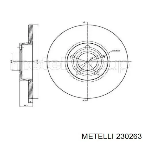 23-0263 Metelli disco do freio dianteiro