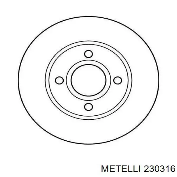 23-0316 Metelli диск тормозной передний
