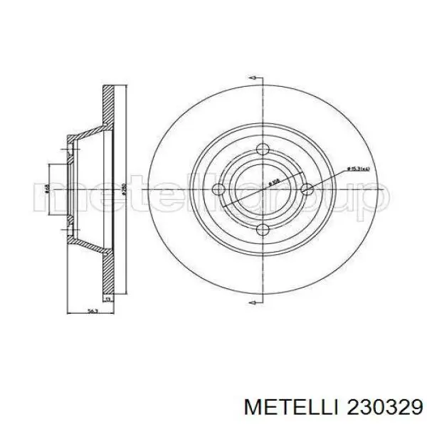 23-0329 Metelli диск тормозной передний