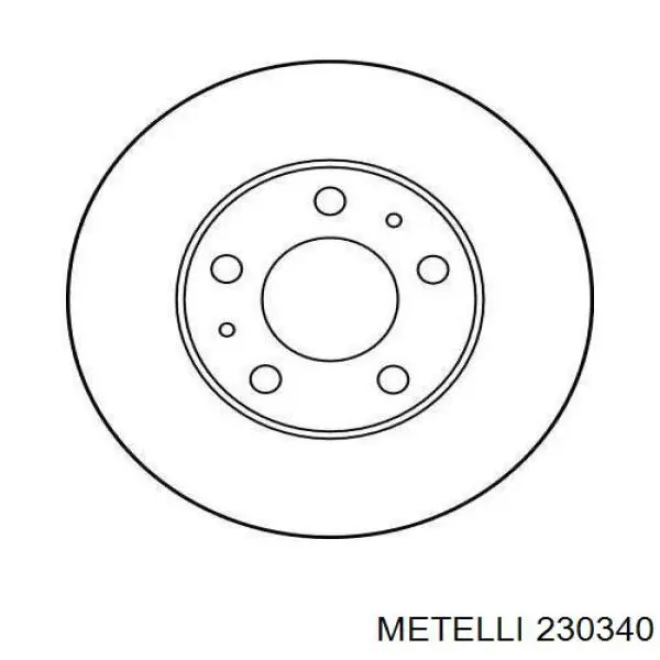 230340 Metelli Диск тормозной передний