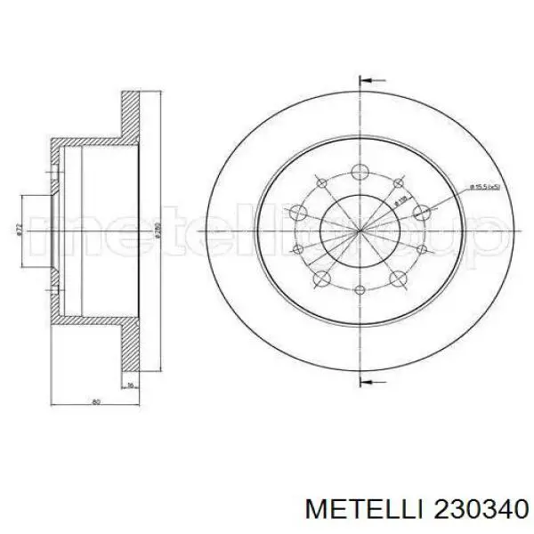 Тормоз дисковый передний Metelli 230340 цена, от 39.25 USD