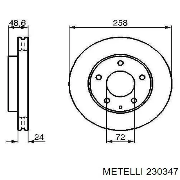 Передний тормозной диск Metelli 230347