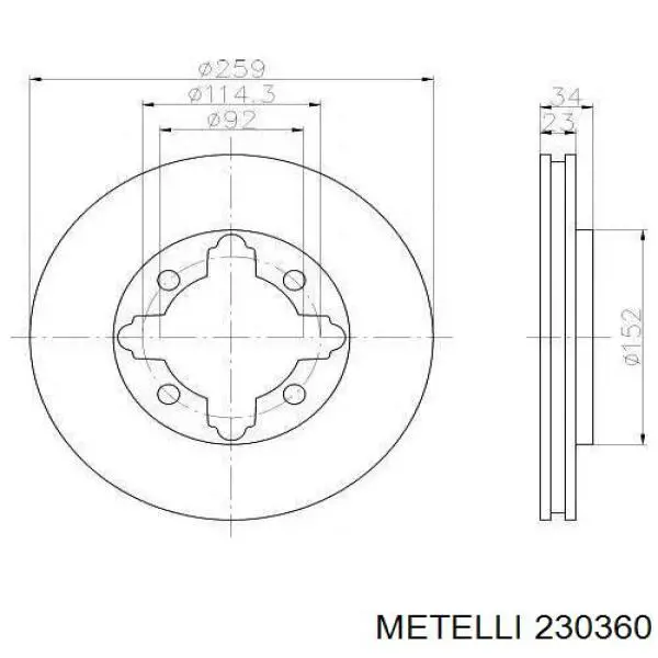 Купить 230360 Metelli Ротор тормозной