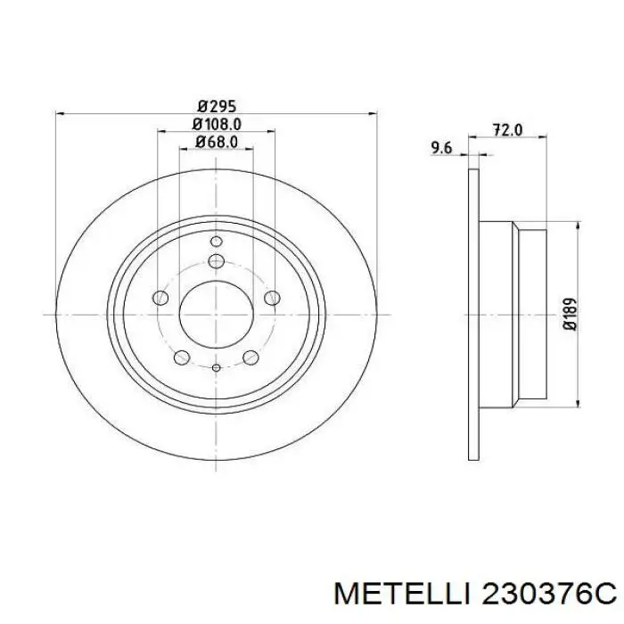 Тормозные диски 230376C Metelli