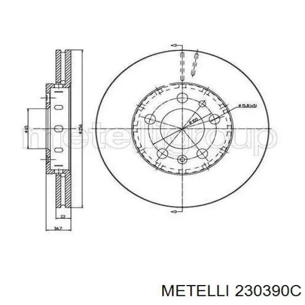 Купить 230390C Metelli Ротор тормозной