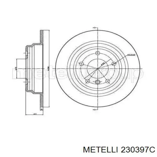 230397C Metelli диск тормозной задний
