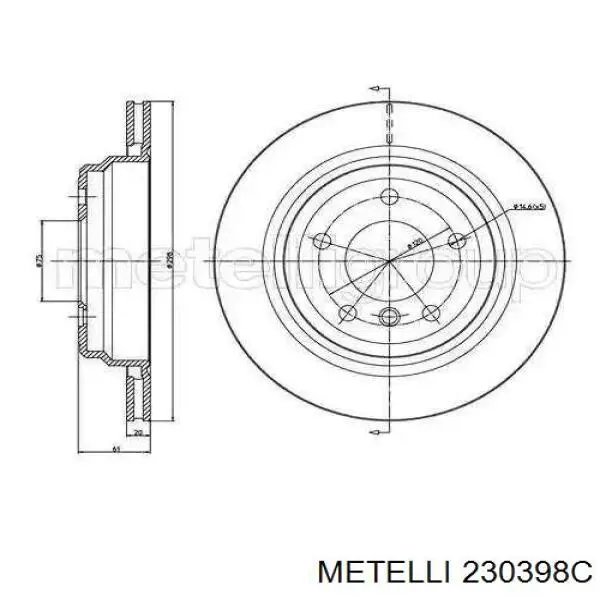 Тормозные диски 230398C Metelli