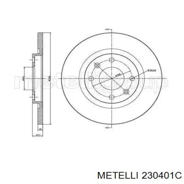 Передние тормозные диски 230401C Metelli