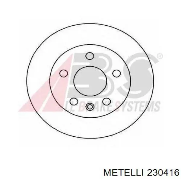 Диск гальмівний передній 230416 Metelli