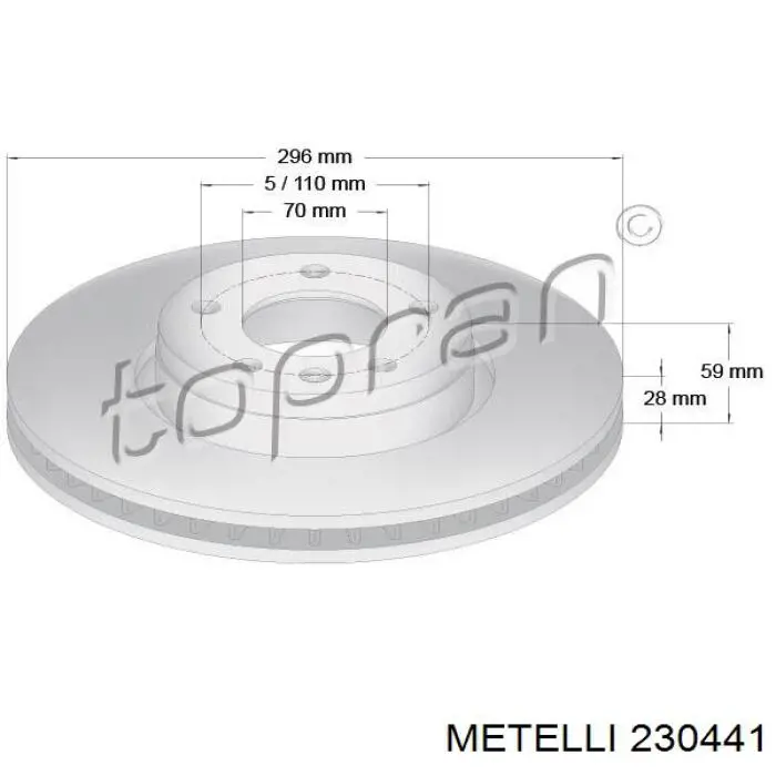 230441 Metelli Диск тормозной передний