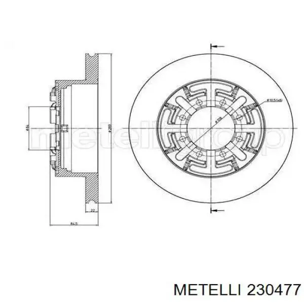 23-0477 Metelli диск тормозной задний