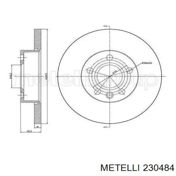23-0484 Metelli диск тормозной передний