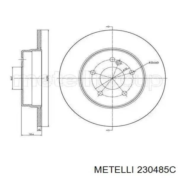 23-0485C Metelli диск тормозной задний