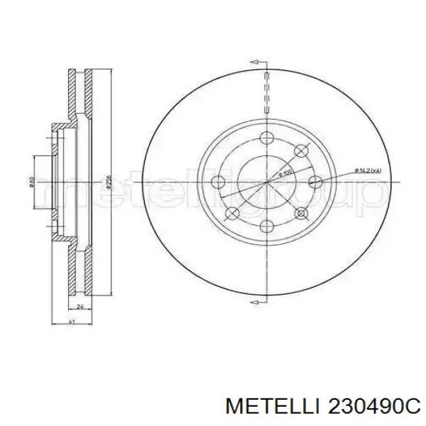 23-0490C Metelli тормозные диски