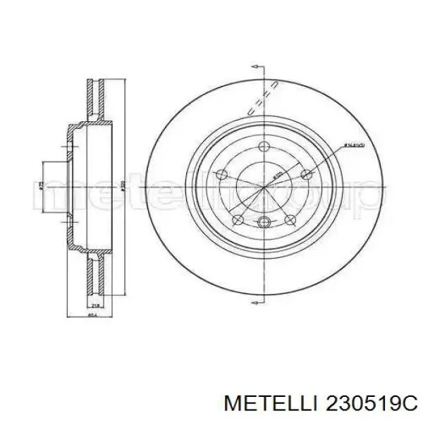 230519C Metelli диск тормозной задний