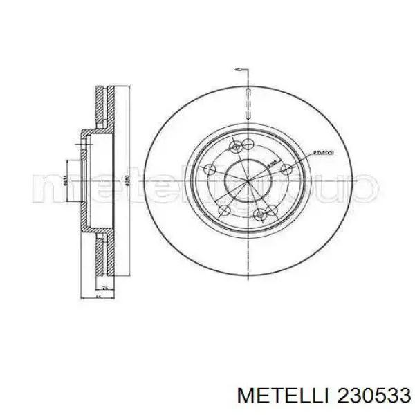 Передние тормозные диски 230533 Metelli