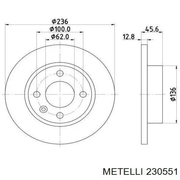 Тормоз дисковый передний Metelli 230551 цена, от 20.36 USD