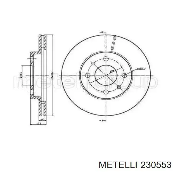 23-0553 Metelli диск тормозной передний