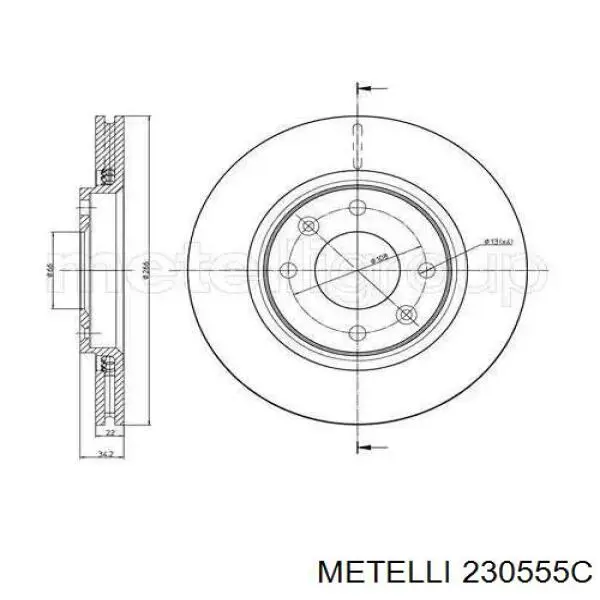 Передние тормозные диски 230555C Metelli