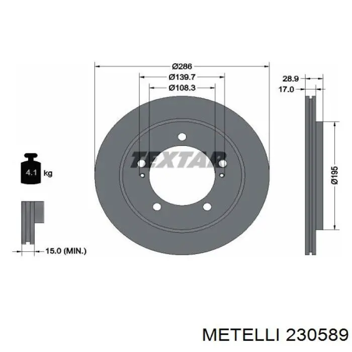 Купить 230589 Metelli Ротор тормозной