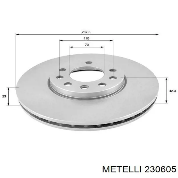 230605 Metelli диск тормозной передний