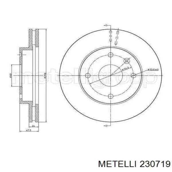 Передние тормозные диски 230719 Metelli