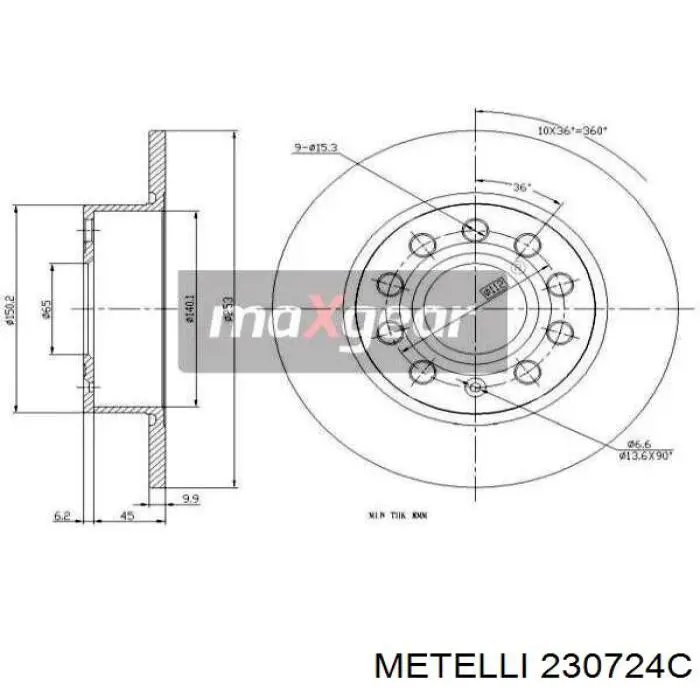 Тормозные диски 230724C Metelli