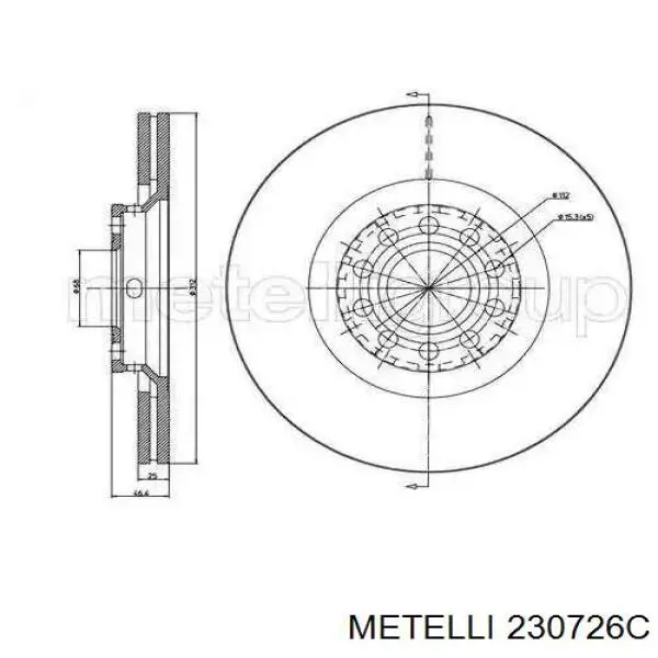 230726C Metelli диск тормозной передний