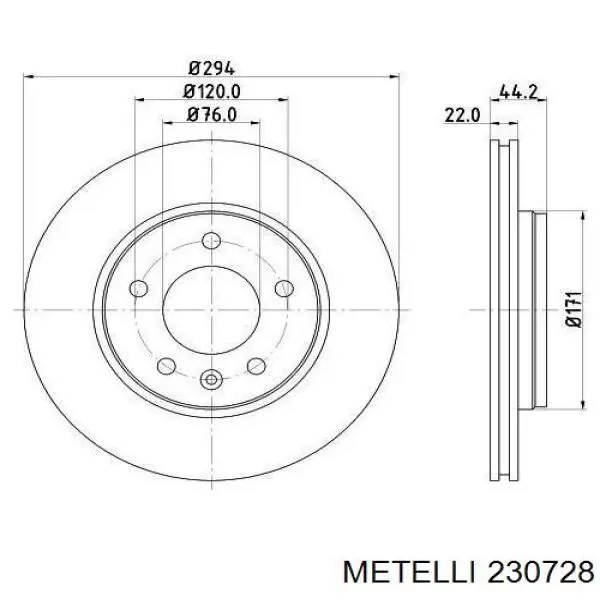 Тормозные диски 230728 Metelli