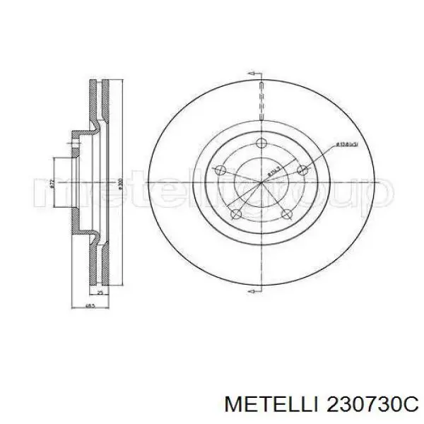 23-0730C Metelli диск тормозной передний