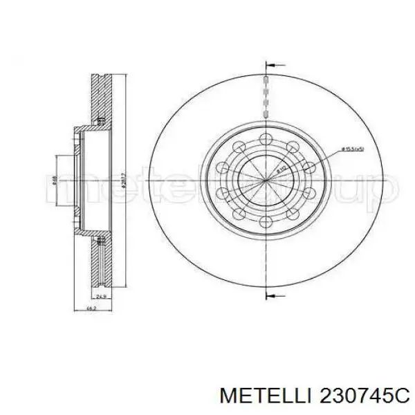 230745C Metelli диск тормозной передний