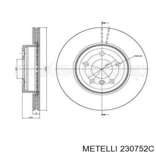 Передние тормозные диски 230752C Metelli