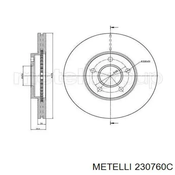 23-0760C Metelli тормозные диски