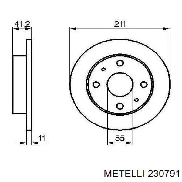 230791 Metelli диск тормозной передний