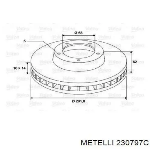 Задний дисковый тормоз Metelli 230797C