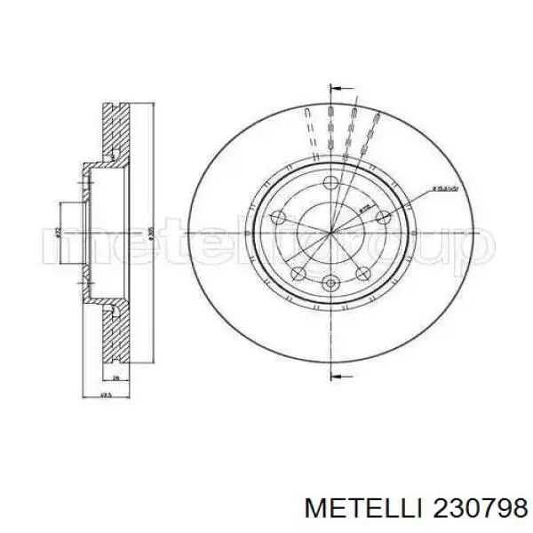 23-0798 Metelli тормозные диски