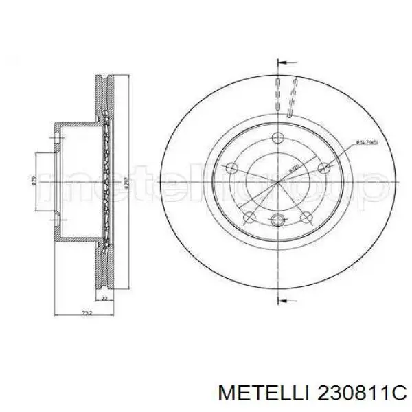 230811C Metelli диск тормозной передний