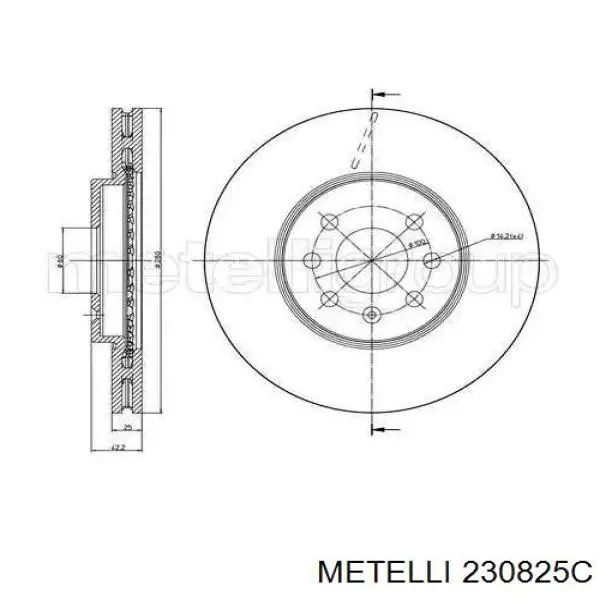 Передние тормозные диски 230825C Metelli