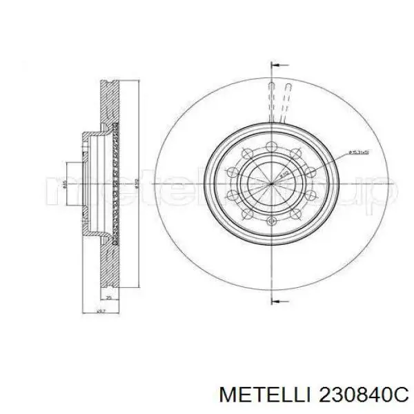 230840C Metelli disco do freio dianteiro