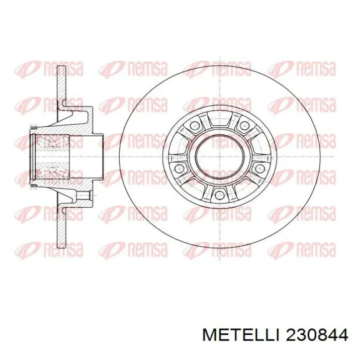 Купить 230844 Metelli Диск тормозной задний