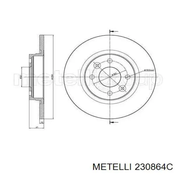 23-0864C Metelli disco do freio dianteiro
