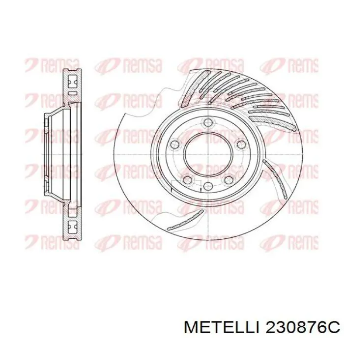 Передние тормозные диски 230876C Metelli