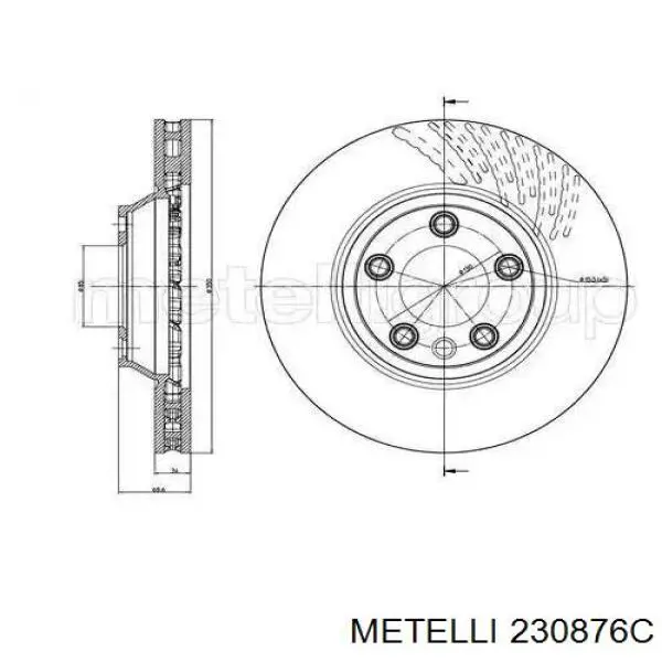 230876C Metelli диск тормозной передний
