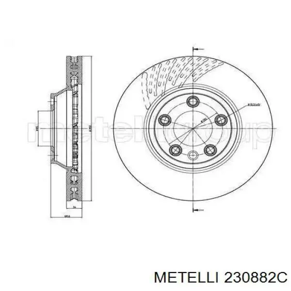 230882C Metelli диск тормозной передний