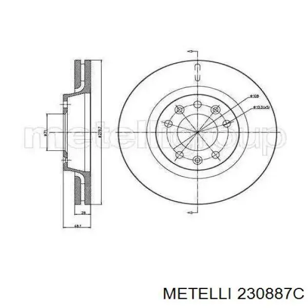 Передние тормозные диски 230887C Metelli