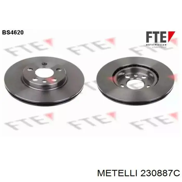 Передние тормозные диски 230887C Metelli