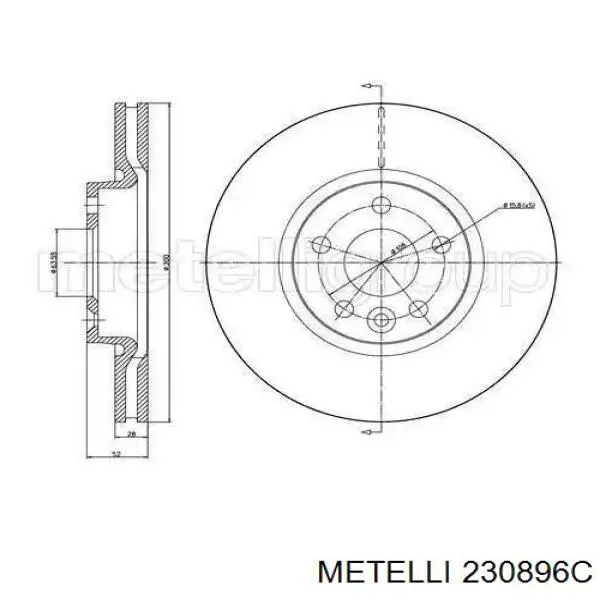 Передние тормозные диски 230896C Metelli