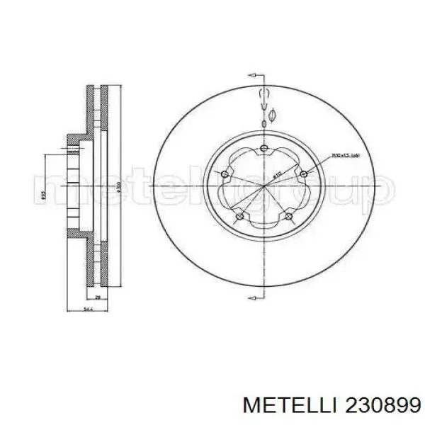 Передние тормозные диски 230899 Metelli